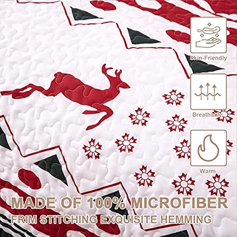 Vintage Christmas Print Bedspread Set