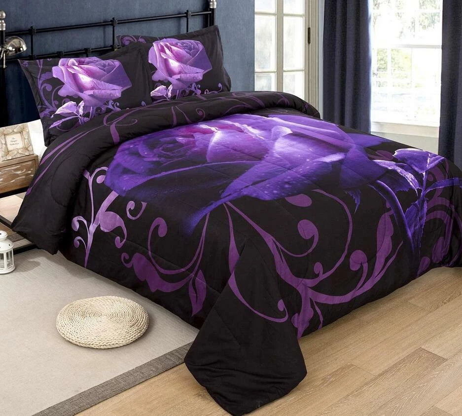 Rose Golden Hour Comforter Set - Aesthetic 3-Piece Bedroom Mood