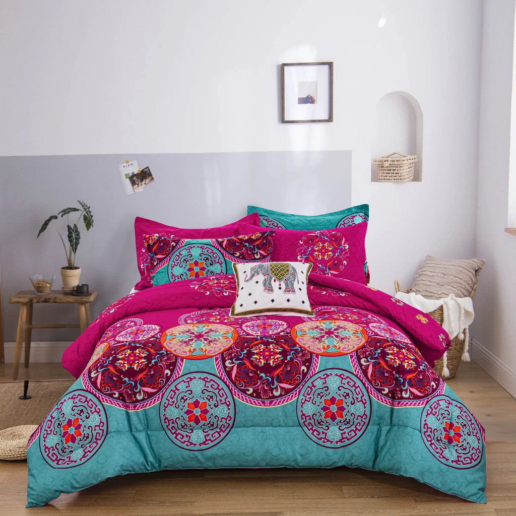Aesthetic Glow Floral 3-Piece Comforter Set with Matching Shams