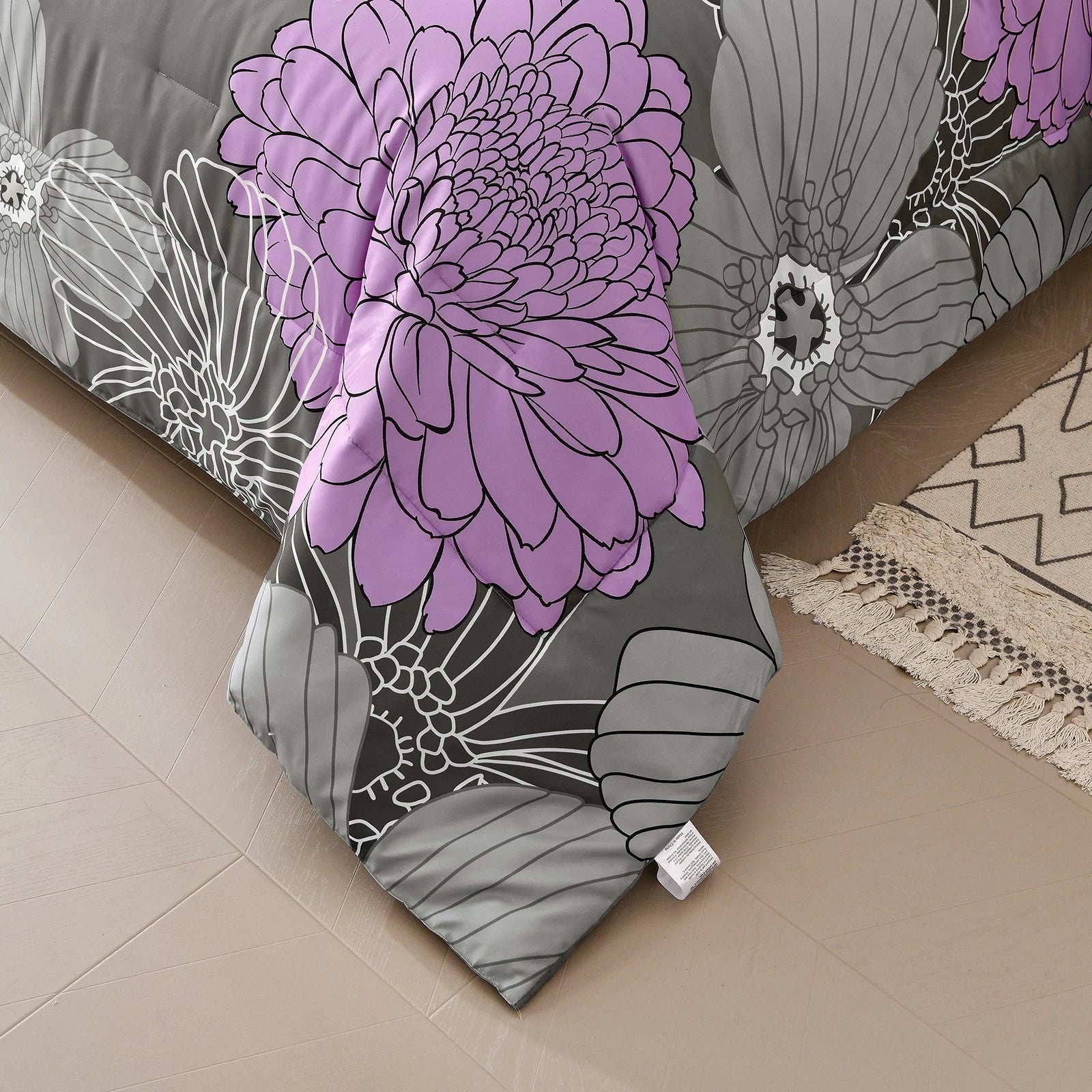 Cloud Nine grey purple Bedding - 3-Piece Comforter Set for Everyday Chill