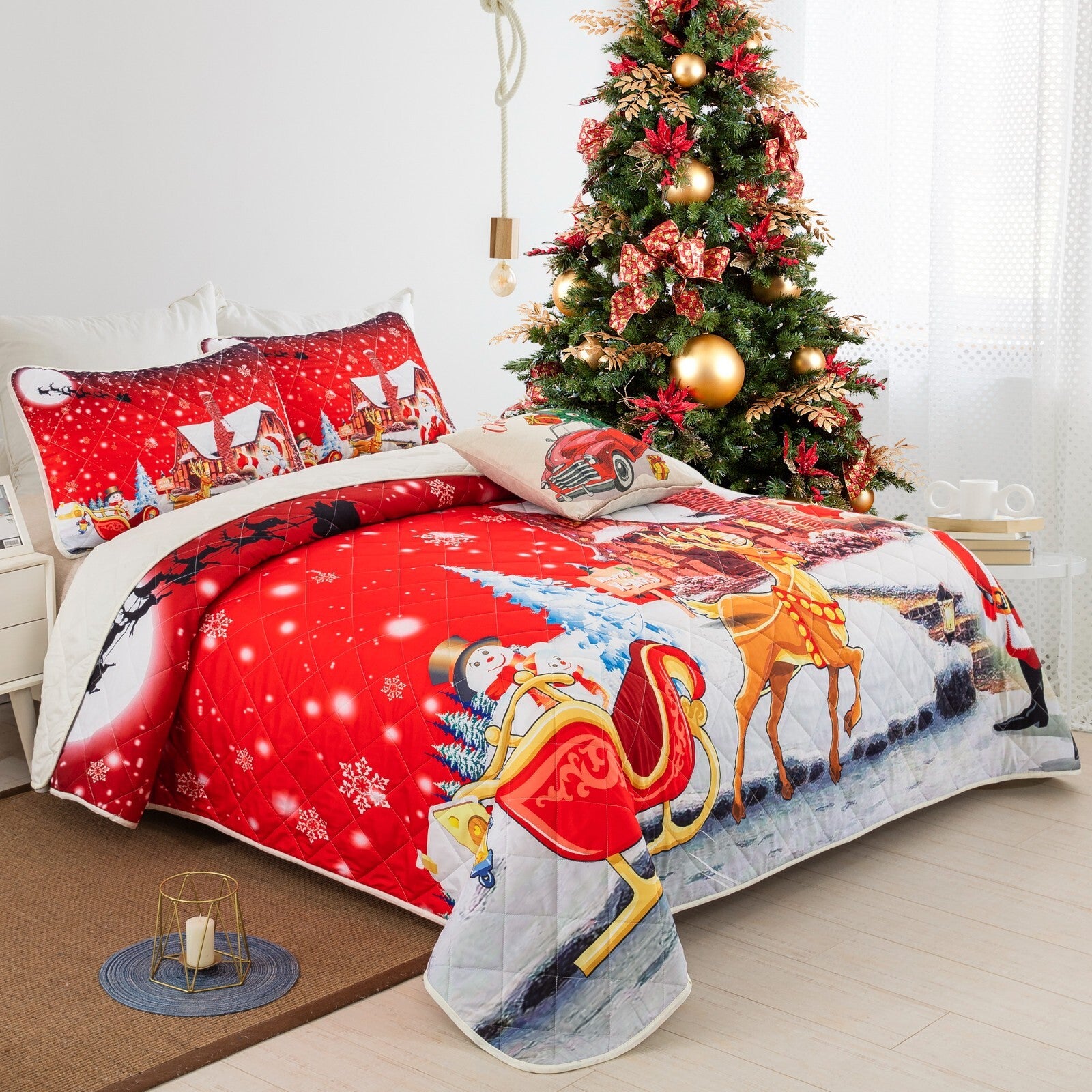 Holiday Cheer Christmas Bedspread Set