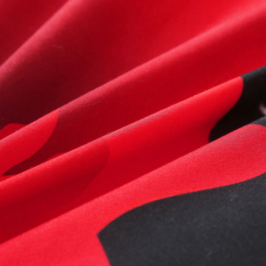 Chill Haven Red Rose 3-Piece Comforter Bundle - Relax & Recharge Style