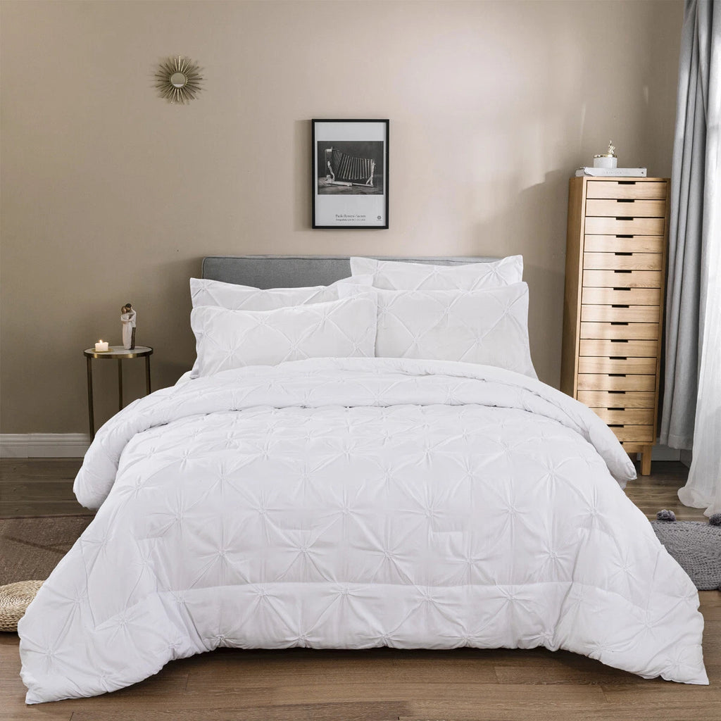 Minimal Mood white Comforter Collection - Modern 3-Piece Set