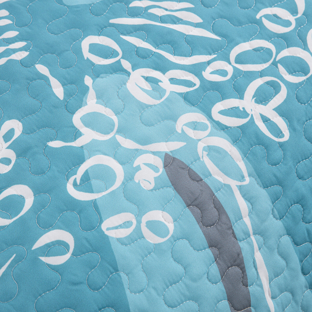 Vintage Delicate Teal floaral Pattern 3 Pc Bedspread & Pillow Cover Set