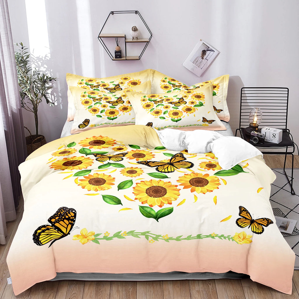 Airy Loft butterfly floral 3-Piece Comforter Bundle - Relaxed