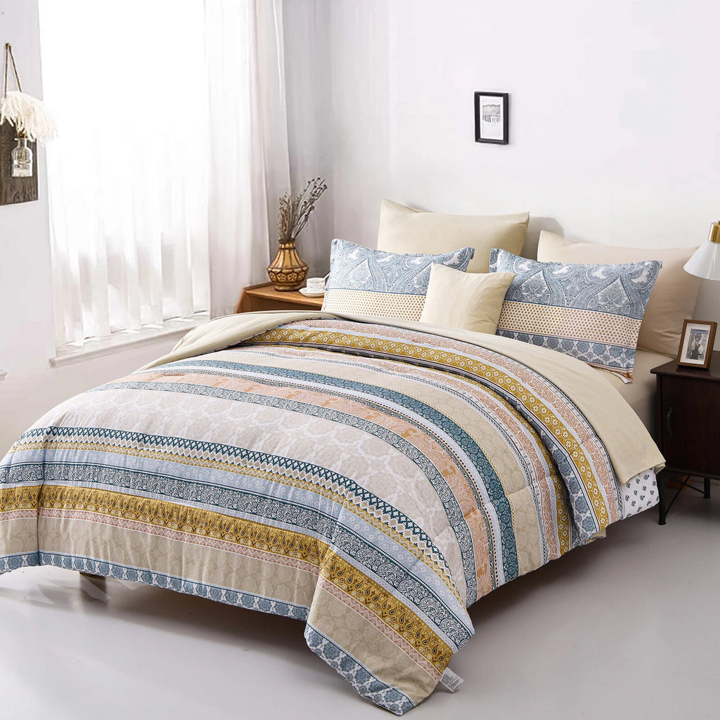 Luxe Loft Boho Quilted Comforter & Shams - Trending 3-Piece Set