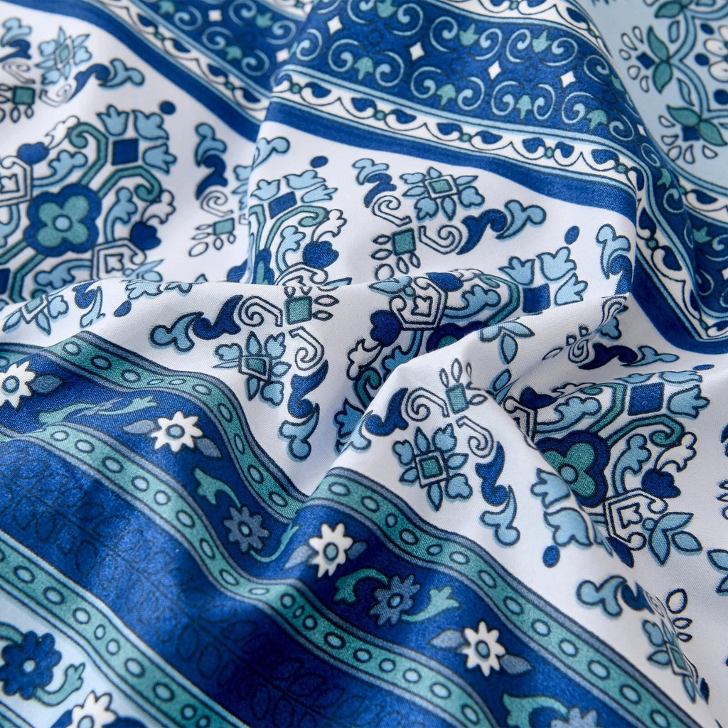 Boho Vibes blue Bedding Set - 3-Piece Comforter & Pillow Covers