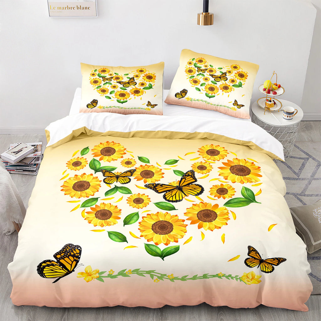 Airy Loft butterfly floral 3-Piece Comforter Bundle - Relaxed