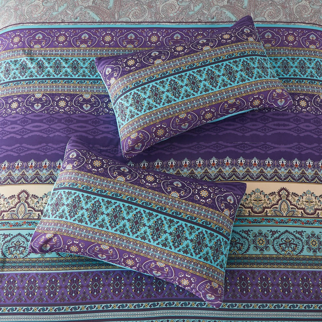 Boho Glow Teal Bedding - 3-Piece Comforter Set for Relaxed Spaces