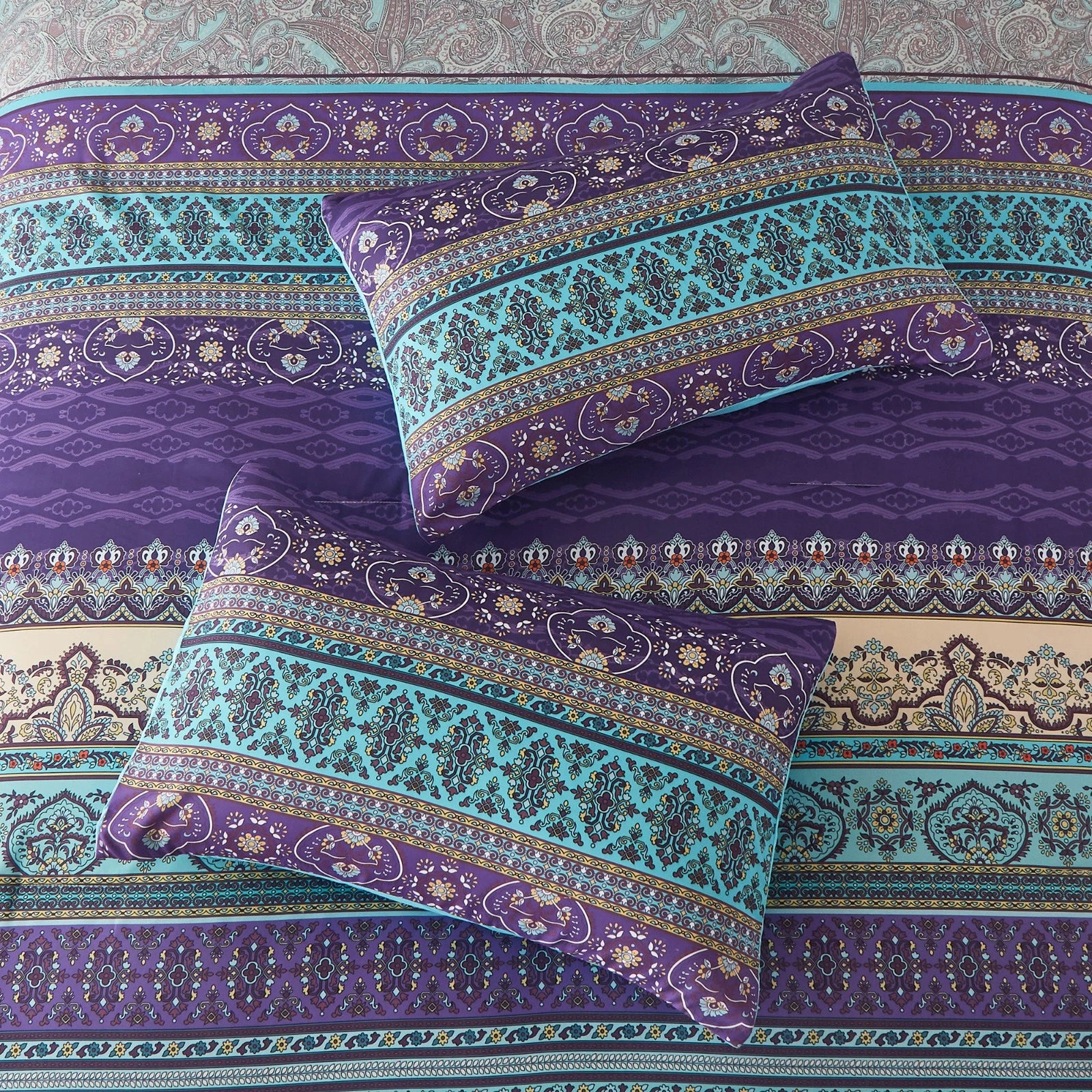 Boho Glow Teal Bedding - 3-Piece Comforter Set for Relaxed Spaces