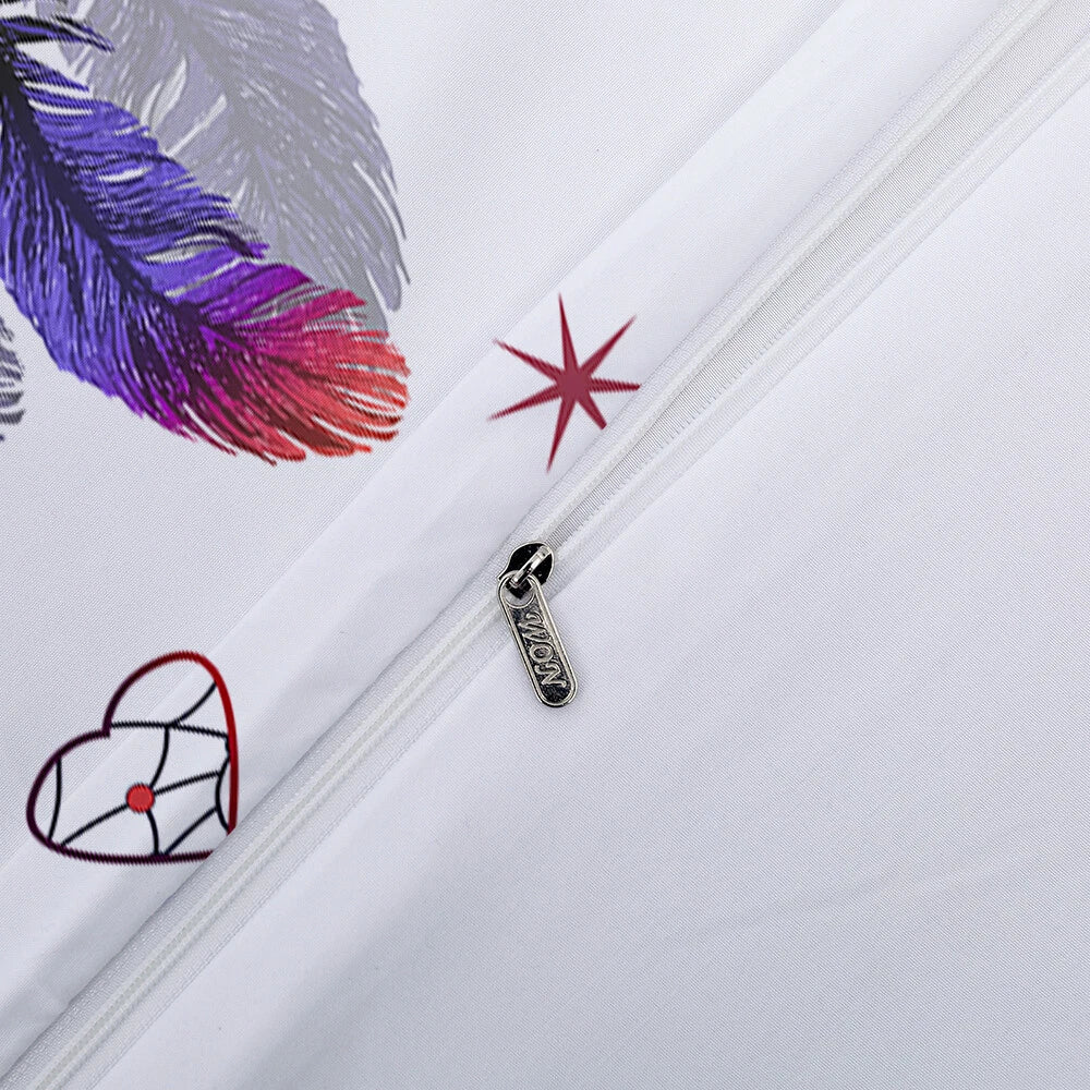 Dream catcher Printed Duvet Cover Set with Matching Pillowcases - white-