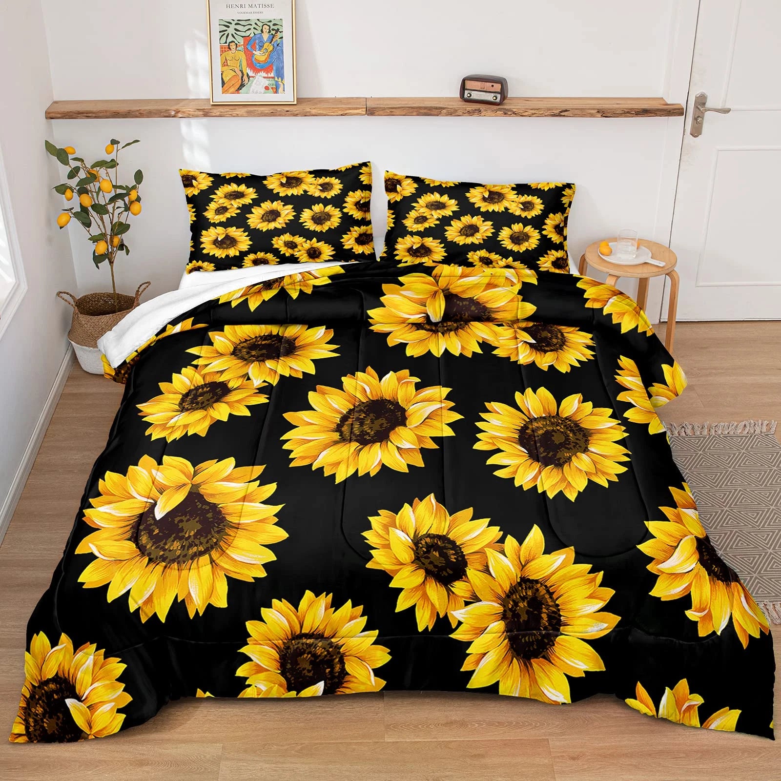 Scandi Dream soft floral Comforter Set - Soft Neutral 3-Piece Look