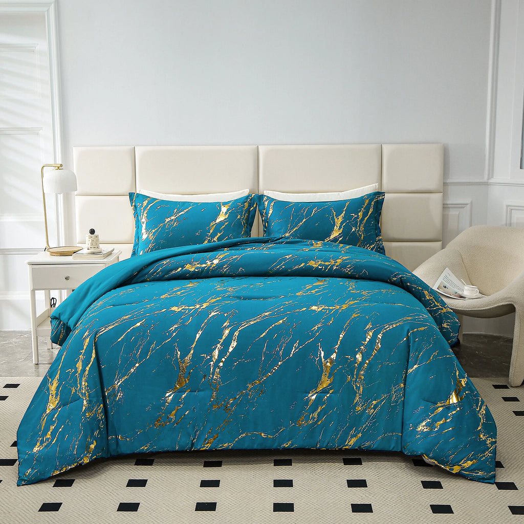 Cozy Cloud 3 Teal -Piece Comforter Bundle - Instagram-Ready Bedroom