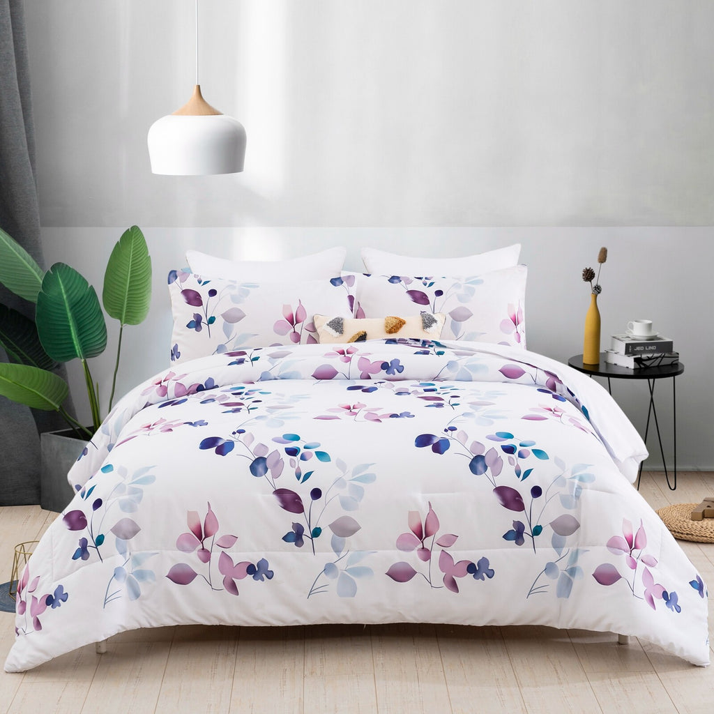 Elegant Floral Cozy Soft 3 Pc Comforter & Pillow Cover Set