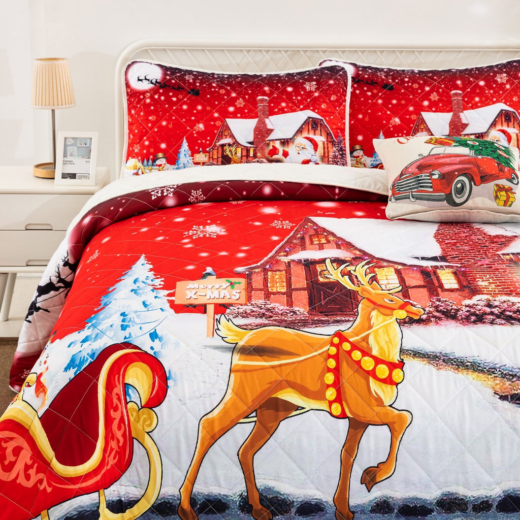 Holiday Cheer Christmas Bedspread Set