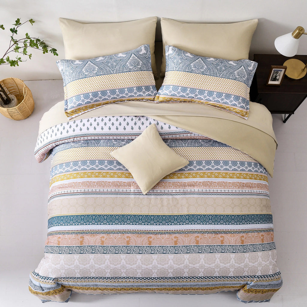 Luxe Loft Boho Quilted Comforter & Shams - Trending 3-Piece Set
