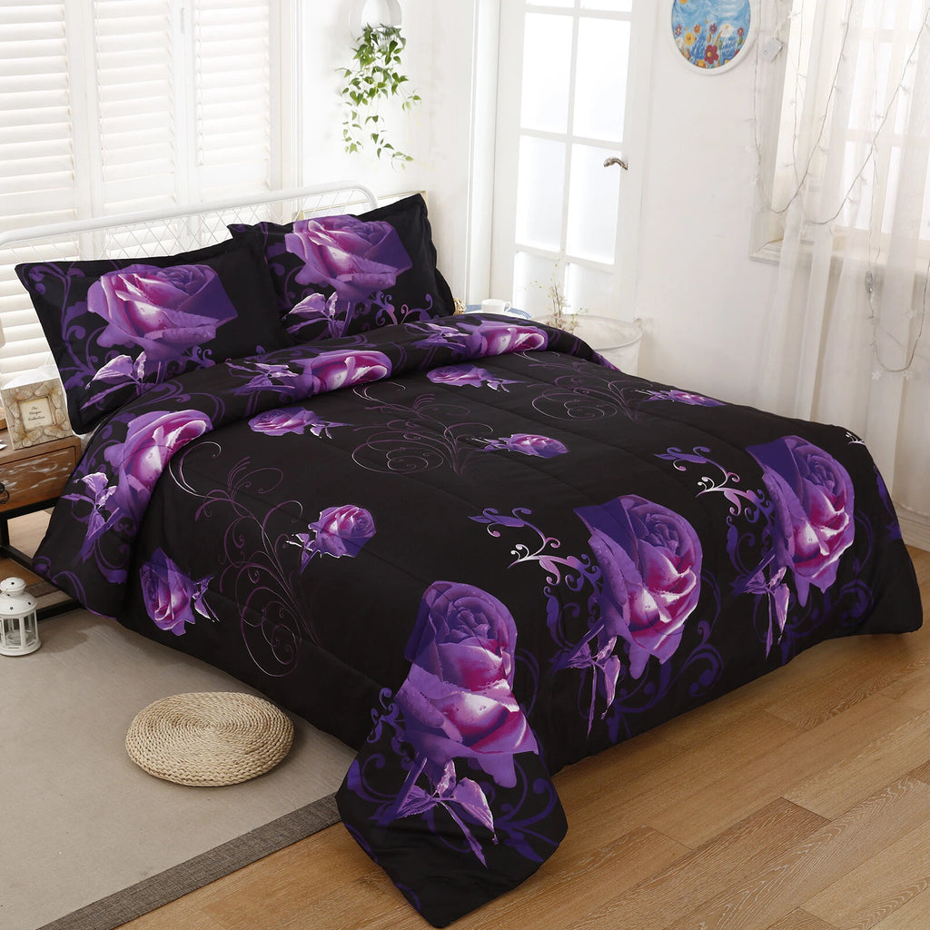 Rose Golden Hour Comforter Set - Aesthetic 3-Piece Bedroom Mood