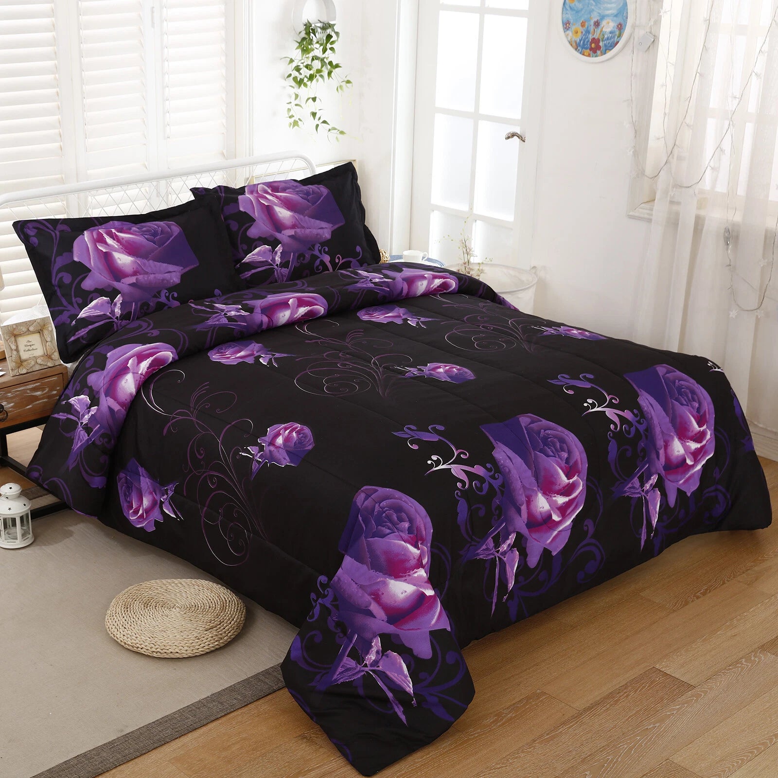 Rose Golden Hour Comforter Set - Aesthetic 3-Piece Bedroom Mood