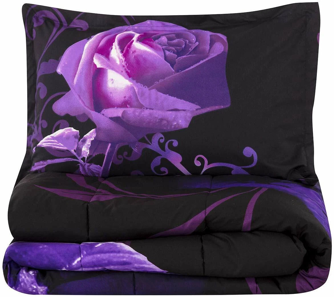 Rose Golden Hour Comforter Set - Aesthetic 3-Piece Bedroom Mood