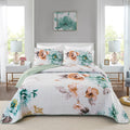 Rustic Farmhouse Chic floral Cozy 3 Pc Bedspread & Pillow Cover Set