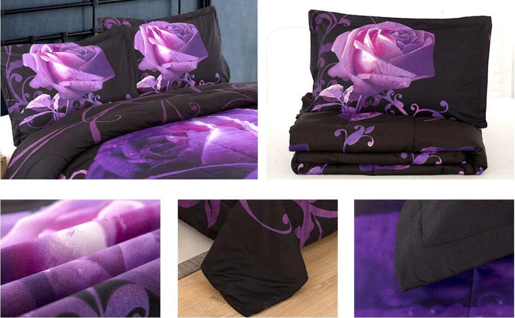 Rose Golden Hour Comforter Set - Aesthetic 3-Piece Bedroom Mood