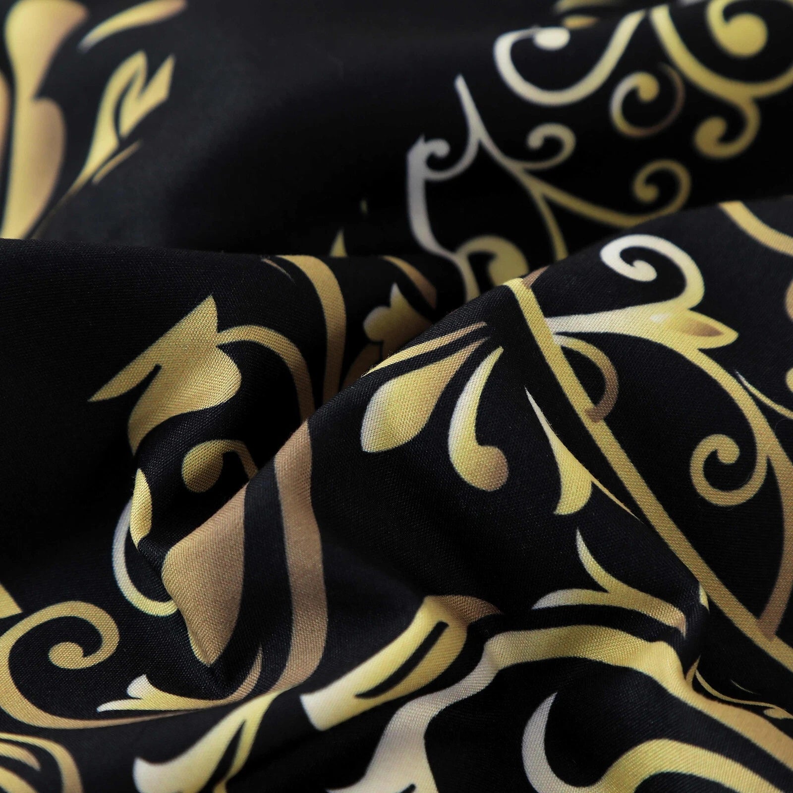 Regal Elegance Black and Gold 3 Pc Comforter & Pillow Cover Set