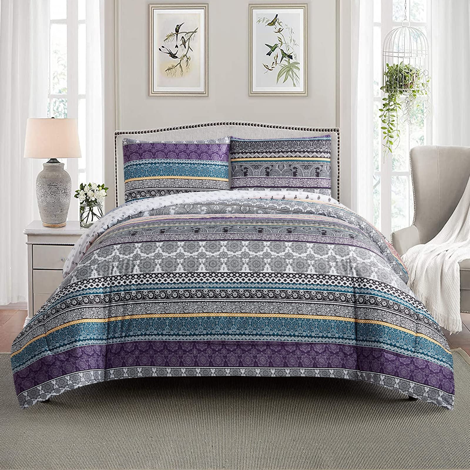 Whimsical Winter Frosty Elegant 3 Pc Comforter & Pillow Cover Set