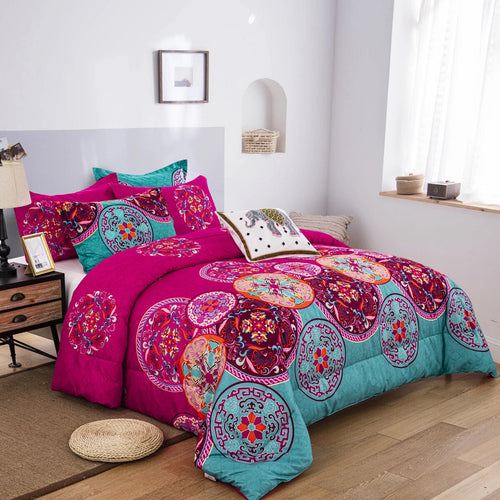 Aesthetic Glow Floral 3-Piece Comforter Set with Matching Shams