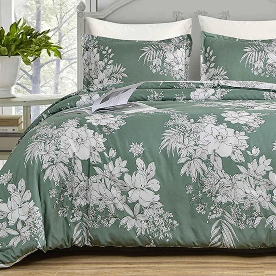 Vintage Floral Duvet Cover Set - Reversible Design-